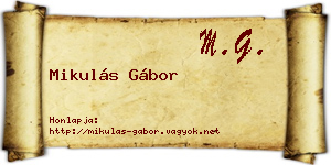 Mikulás Gábor névjegykártya